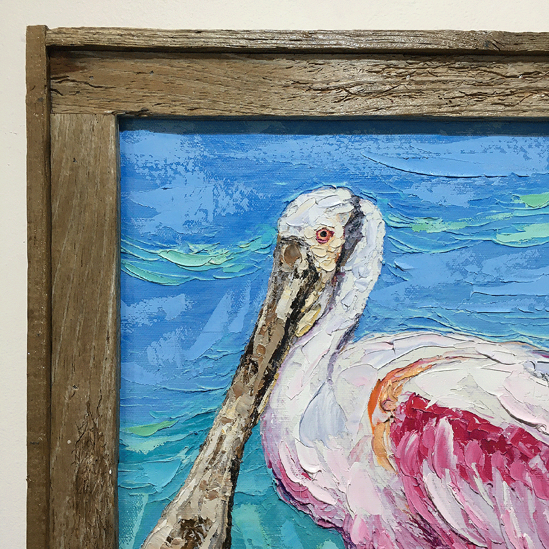 Roseate Spoonbill – Lobster Trap Frame – LE
