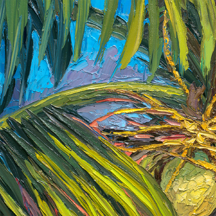 Evening Light Coconuts – LE Embellished Giclee On Canvas