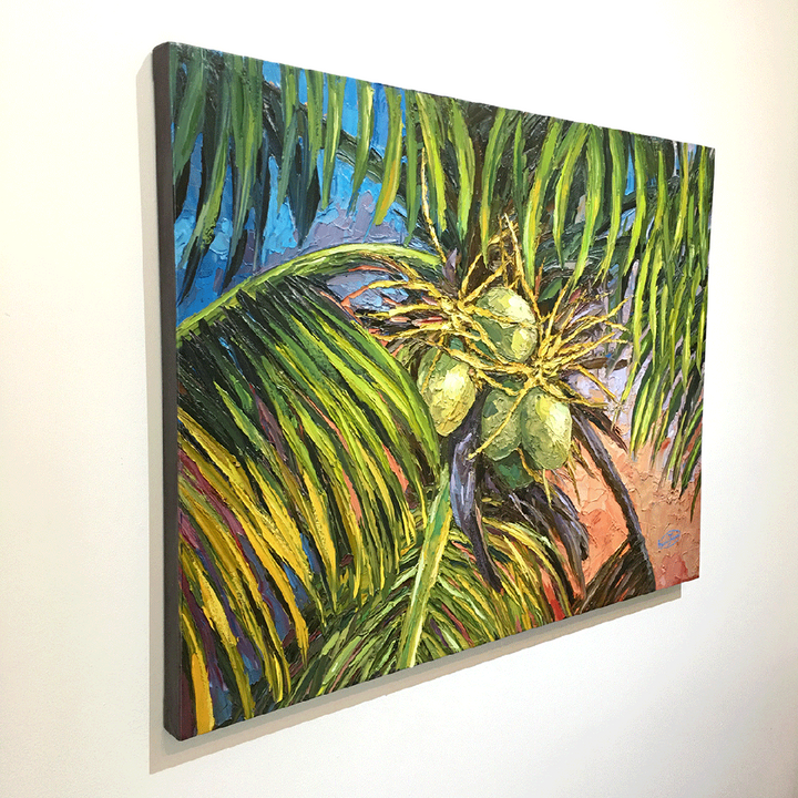 Evening Light Coconuts – LE Embellished Giclee On Canvas