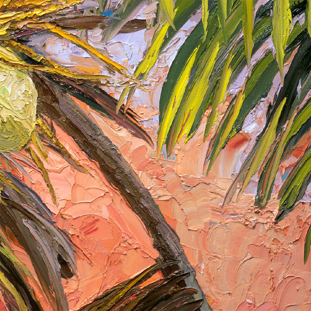 Evening Light Coconuts – LE Embellished Giclee On Canvas