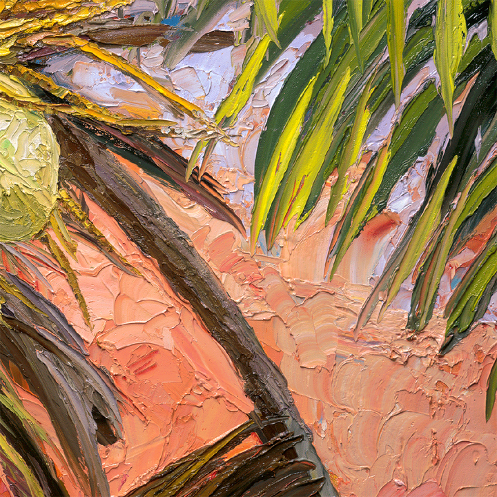 Evening Light Coconuts – LE Embellished Giclee On Canvas