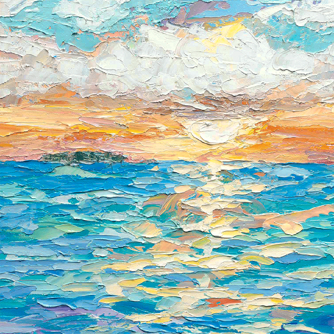 Sunset In Pastels – LE Embellished Giclee On Canvas