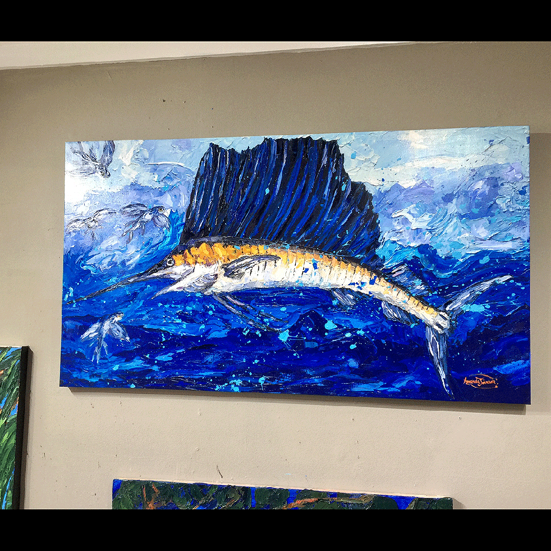 Hungry Sailfish – LE Embellished Giclee On Canvas