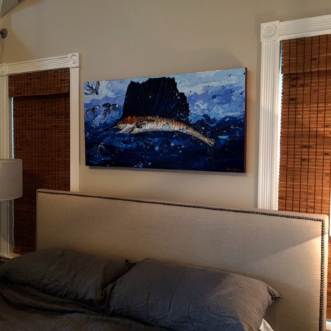 Hungry Sailfish – LE Embellished Giclee On Canvas