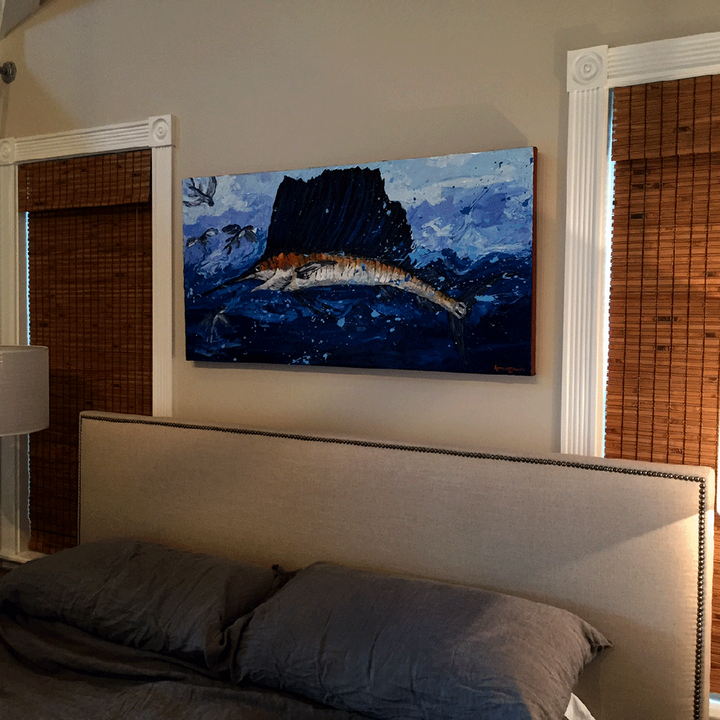 Hungry Sailfish – LE Embellished Giclee On Canvas