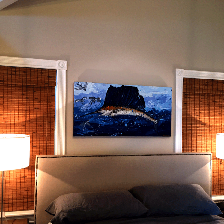 Hungry Sailfish – LE Embellished Giclee On Canvas