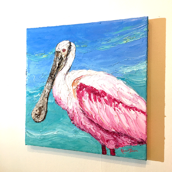 Roseate Spoonbill – LE Embellish Giclee On Canvas