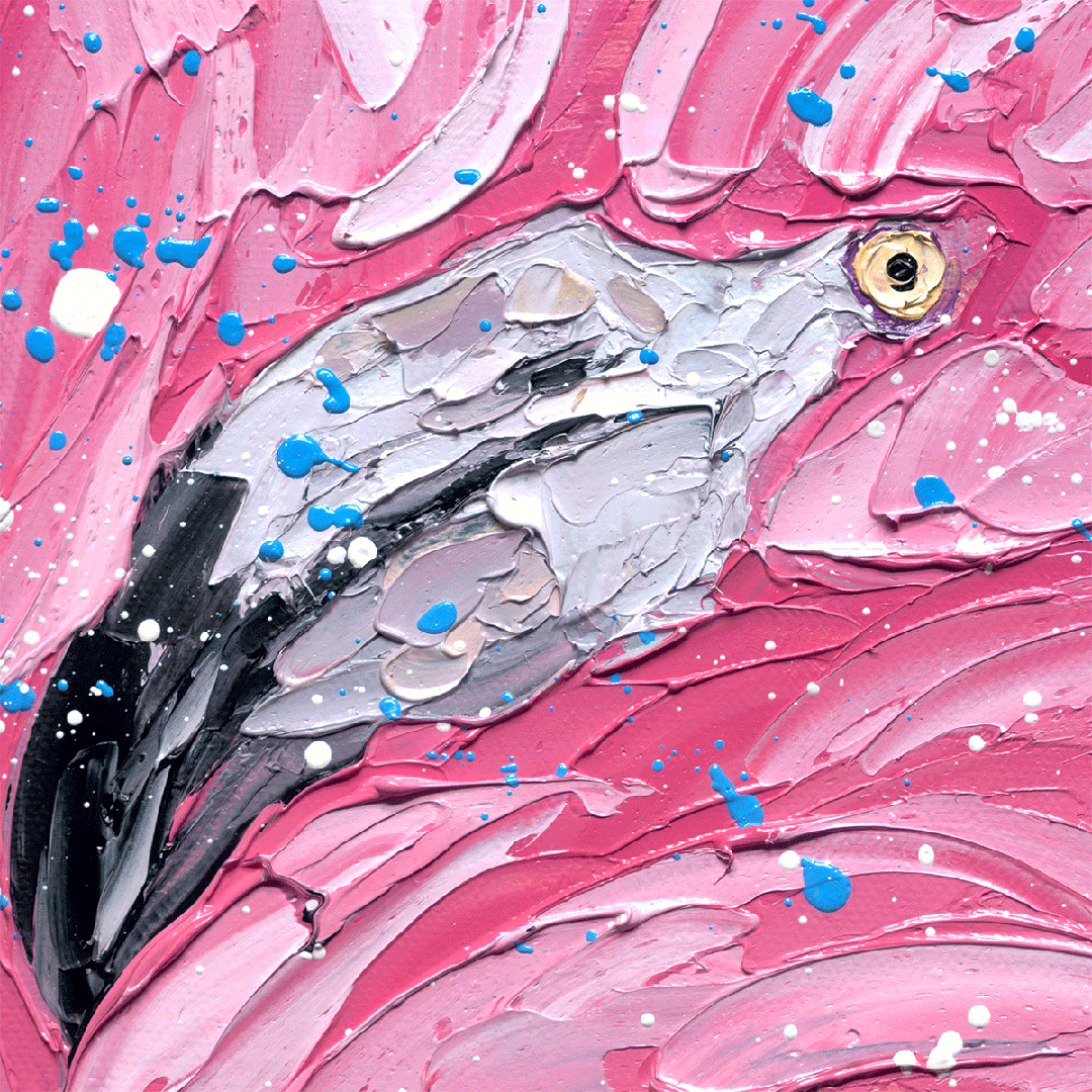 Flamingo Fun – LE Giclee On Canvas