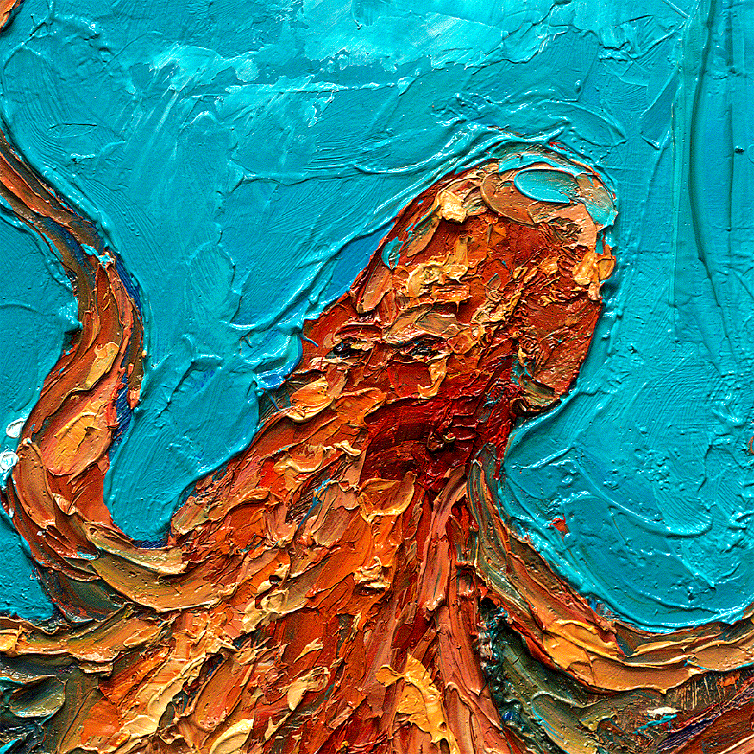 Octopus 3 – LE Embellished Giclee On Canvas