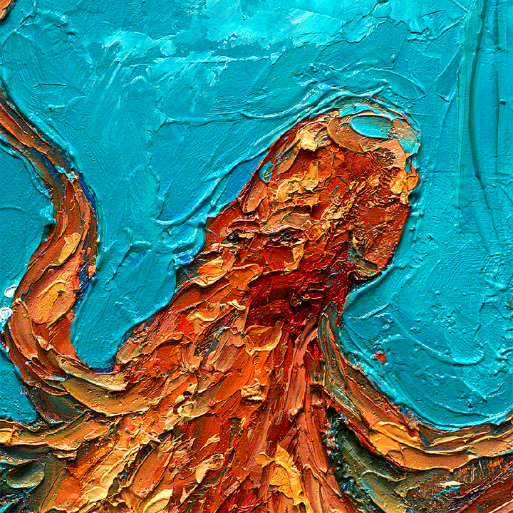 Octopus 3 – LE Embellished Giclee On Canvas