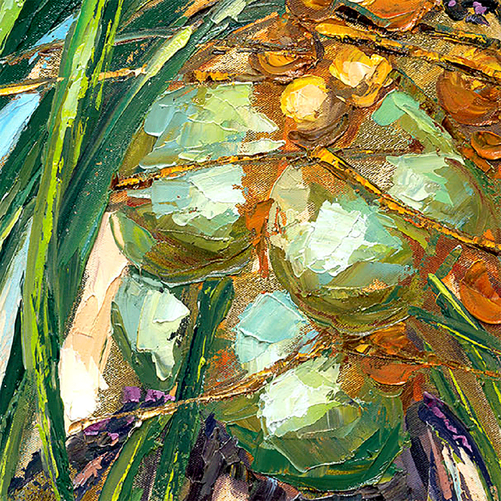Gold Leaf Coconuts 1 – LE Giclee On Canvas