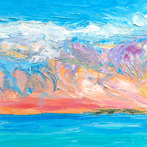 Sunset Penache – LE Embellished Giclee On Canvas
