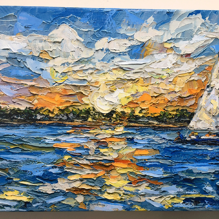 Sunset Over Sunset Key – LE Embellished Giclee On Canvas