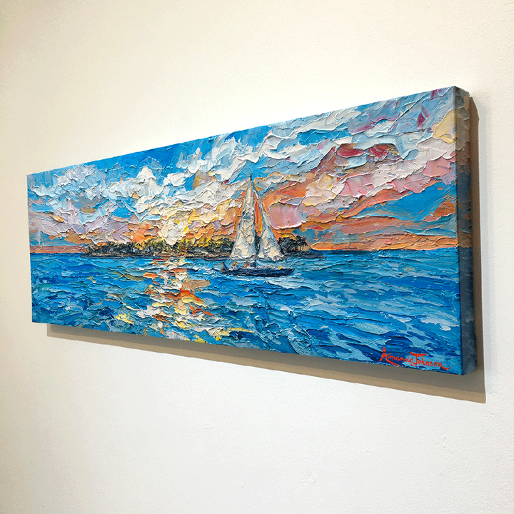 Sunset Over Sunset Key – LE Embellished Giclee On Canvas