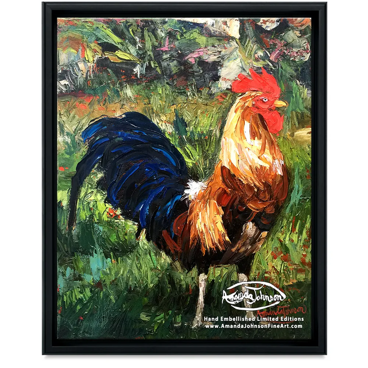 Yardley Rooster – LE Embellished Giclee On Canvas