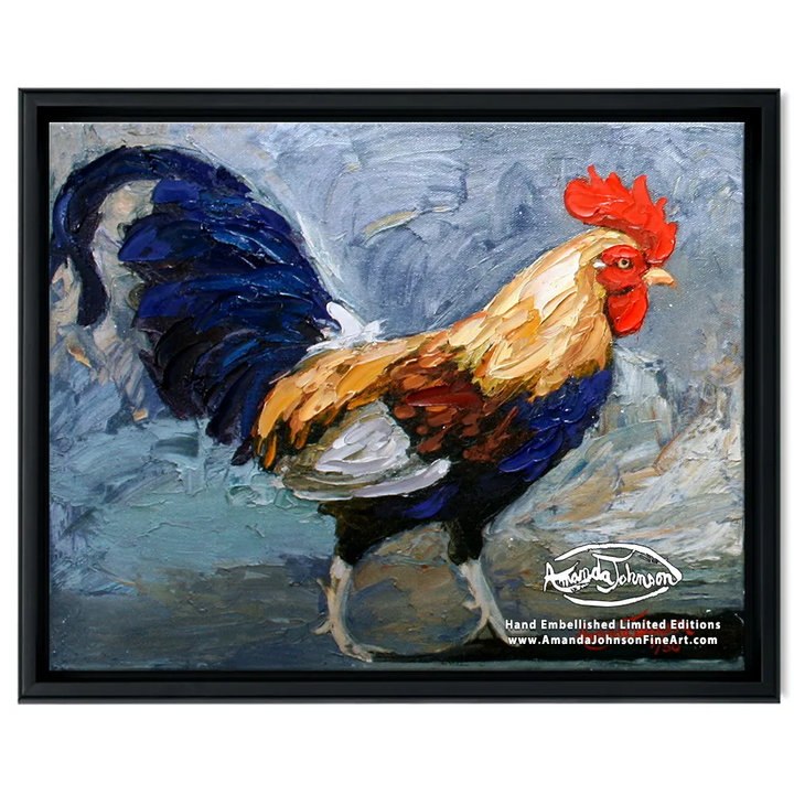 Rooster Swagger – LE Embellished Giclee On Canvas