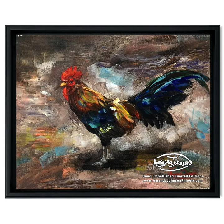 The Lone Rooster – LE Embellished Giclee On Canvas