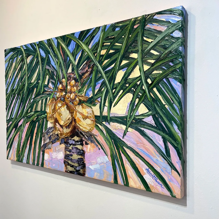 Gold Leaf Coconuts 8 – Original Oil and Gold Leaf On Canvas