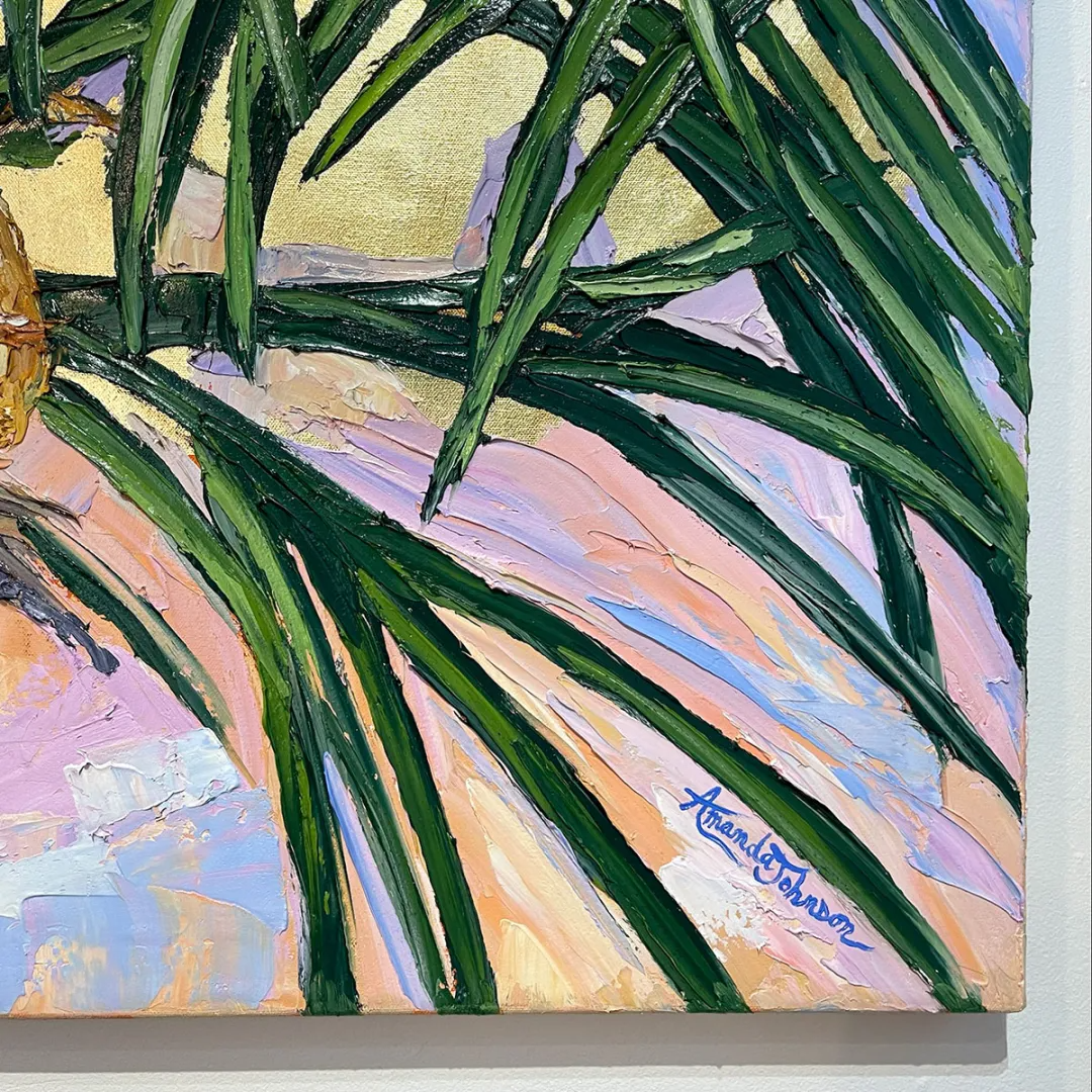 Gold Leaf Coconuts 8 – Original Oil and Gold Leaf On Canvas