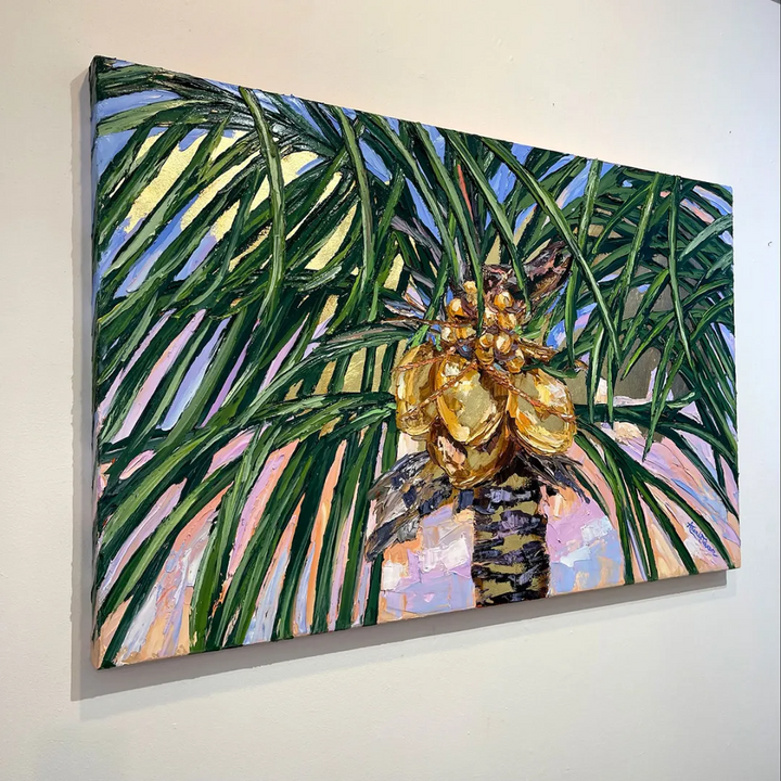 Gold Leaf Coconuts 8 – Original Oil and Gold Leaf On Canvas
