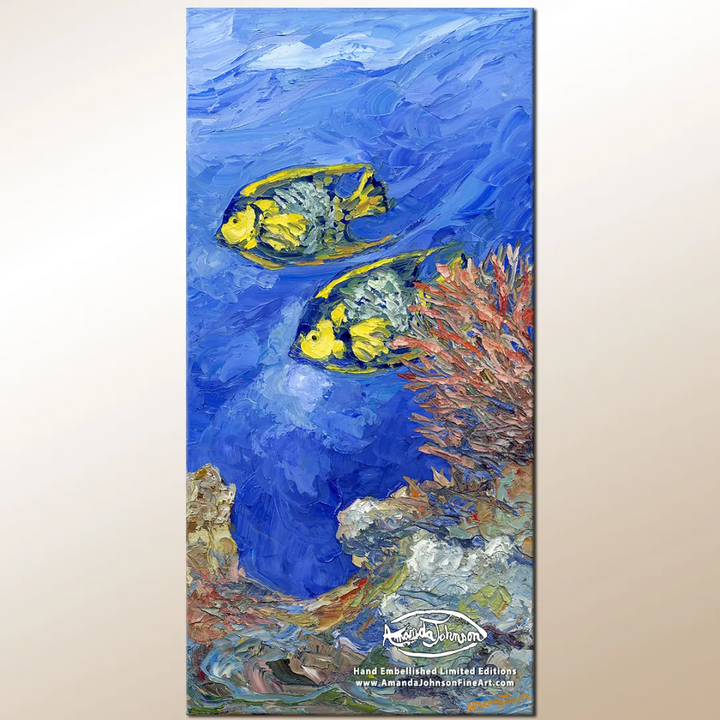 Reef Angelfish – LE Embellished Giclee On Canvas