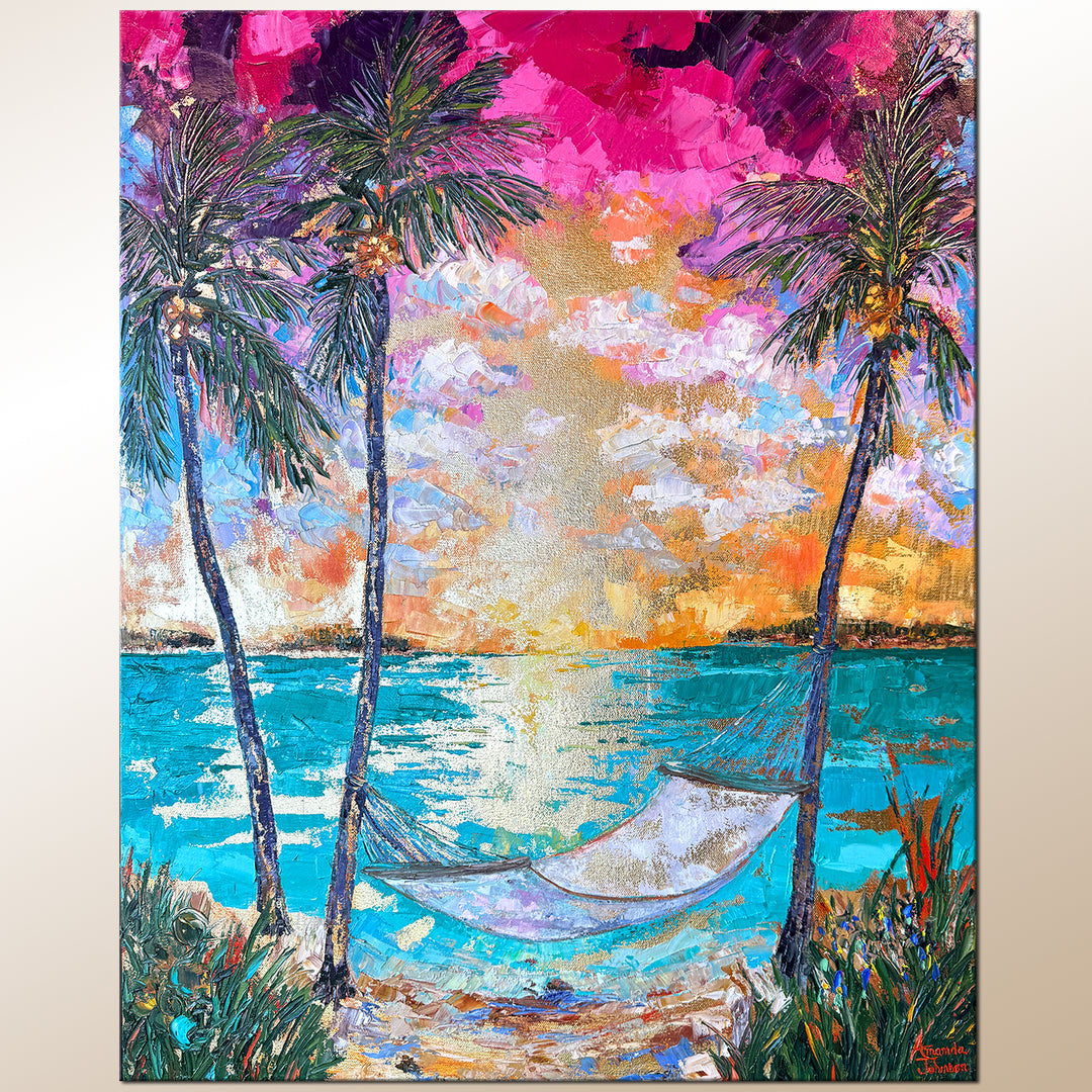 Hammock Time – Original Oil and Gold Leaf On Canvas