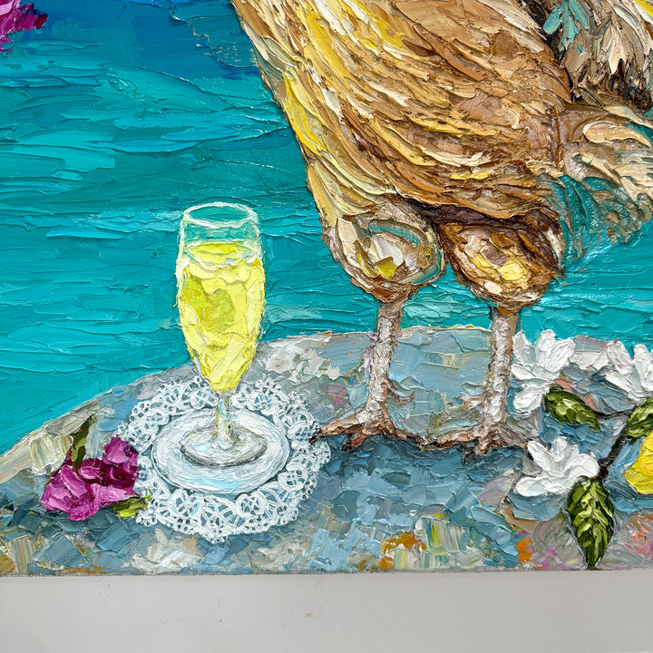 SOLD-Limoncello Rooster – Original Oil On Canvas