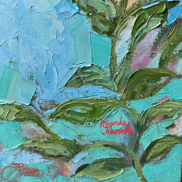 Manatee And Cub – Original Oil And Silver Leaf On Canvas