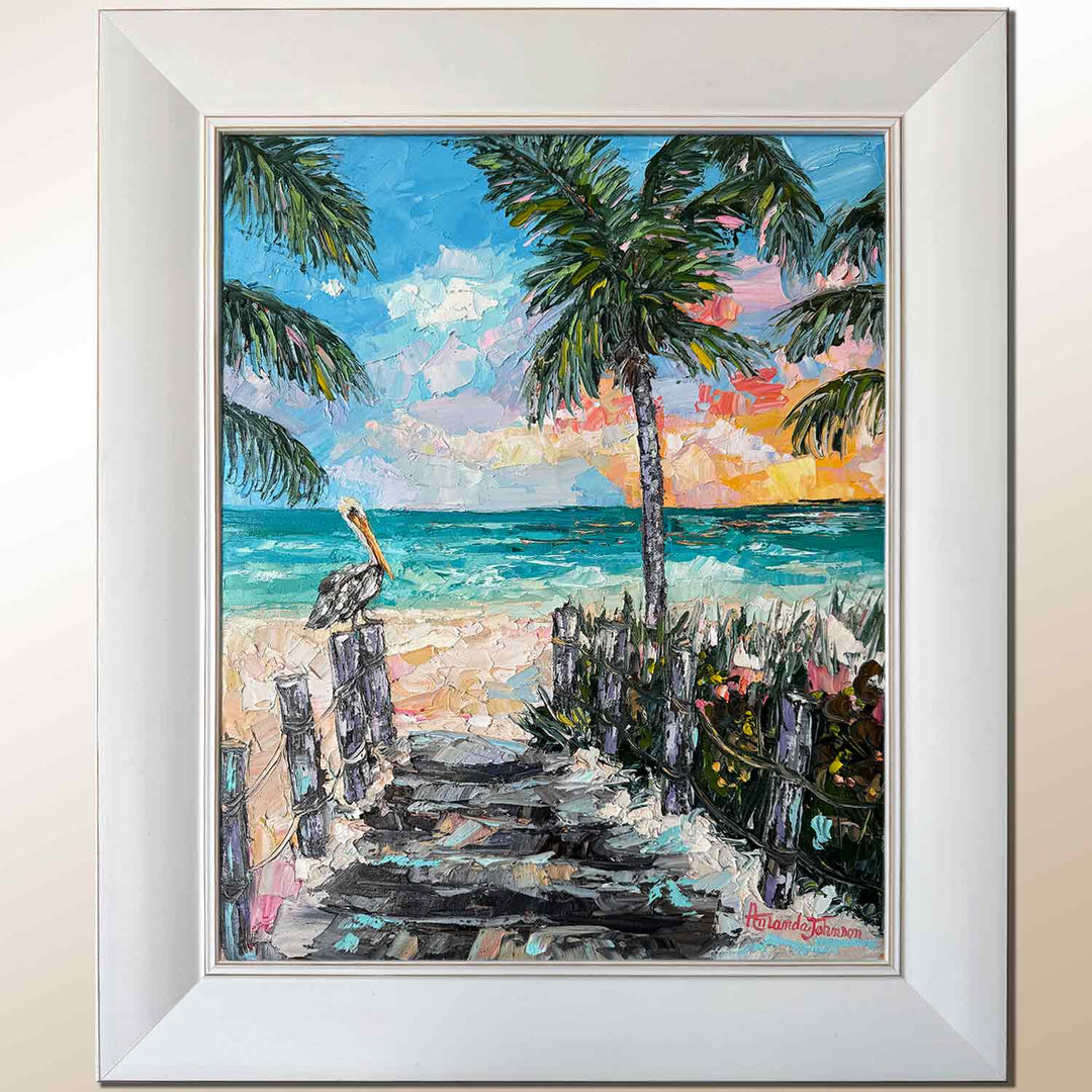 Pelicans Sunset – Original Oil On Canvas
