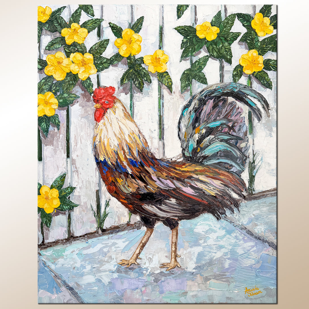 Rooster Collection Vibrant Rooster Collection | Impressionist Art by Amanda Johnson ...